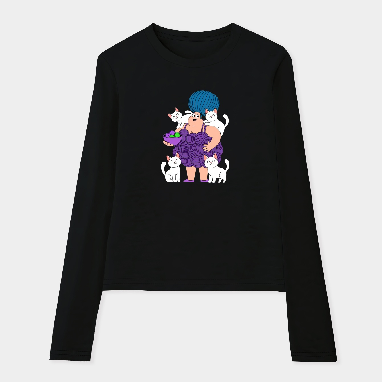 Gravity Falls Cat Lady Character Women's Soft Long Sleeve T-Shirt