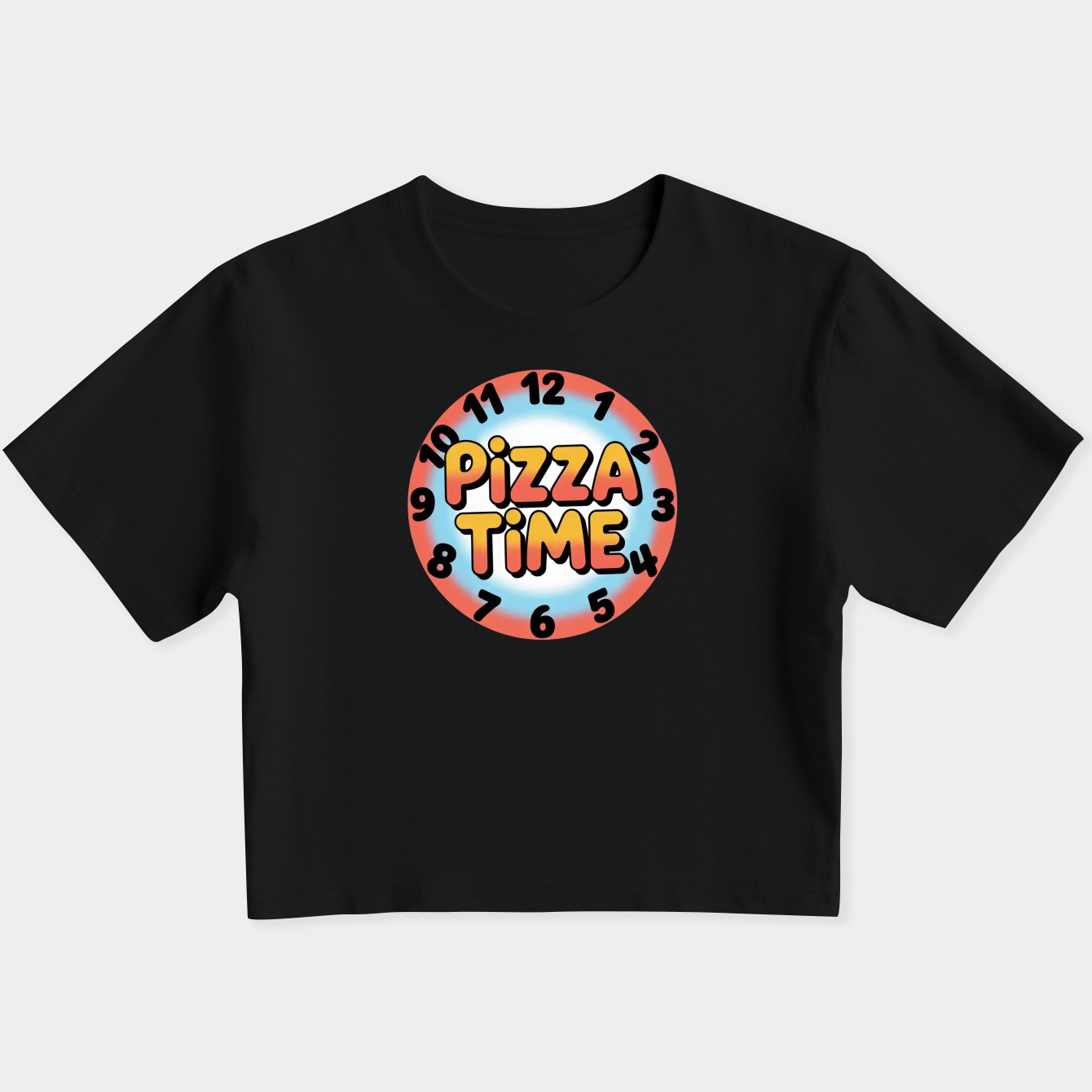 Pizza Time Clock Women's Slim Fit Baby Tee