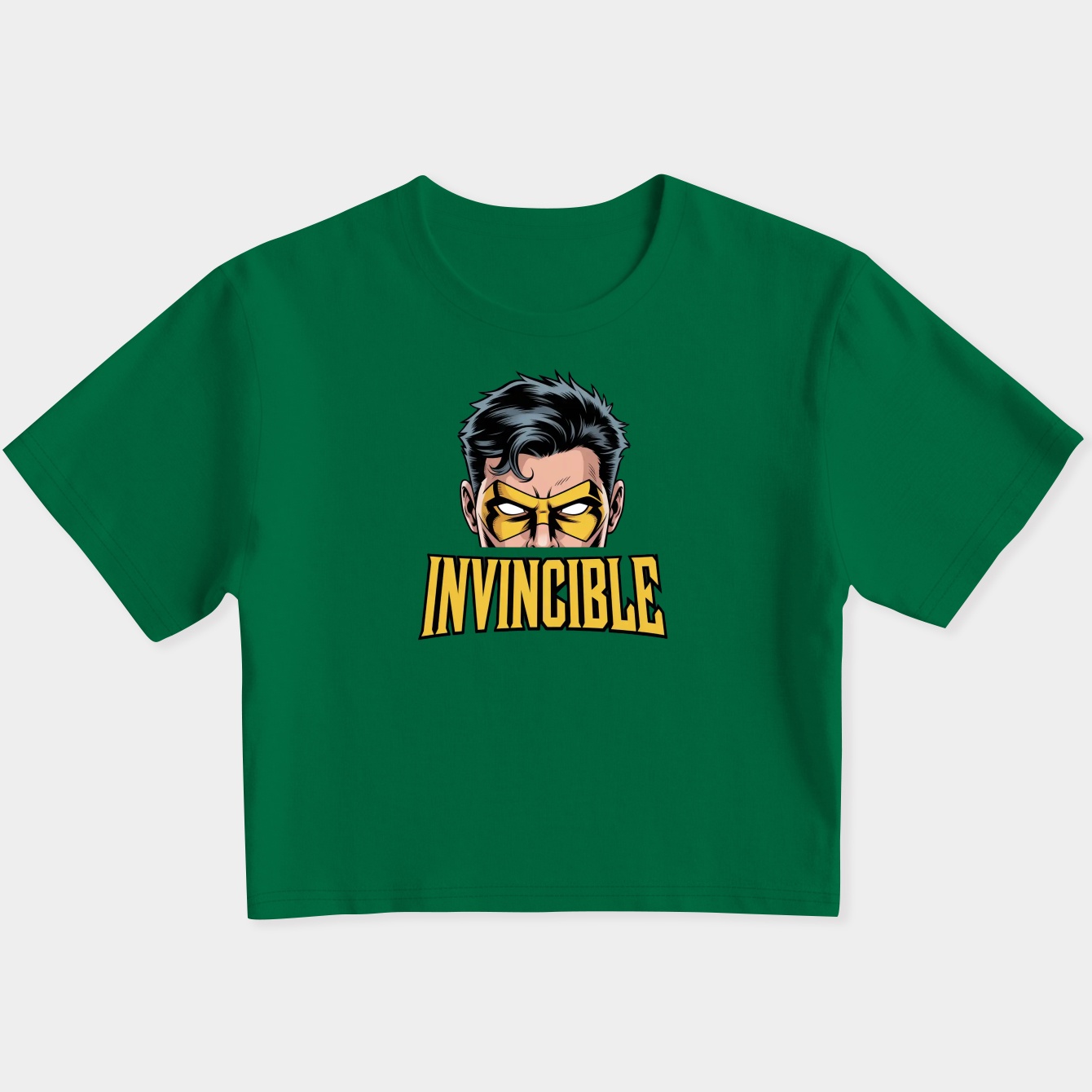 Invincible Hero Mask Design Women's Slim Fit Baby Tee