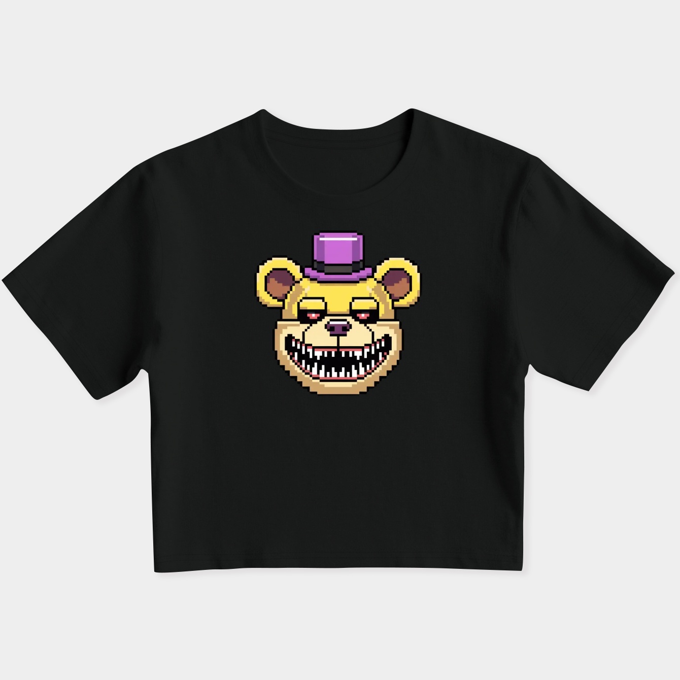 Five Nights at Freddys 4 - Nightmare Fredbear - Pixel art Women's Slim Fit Baby Tee