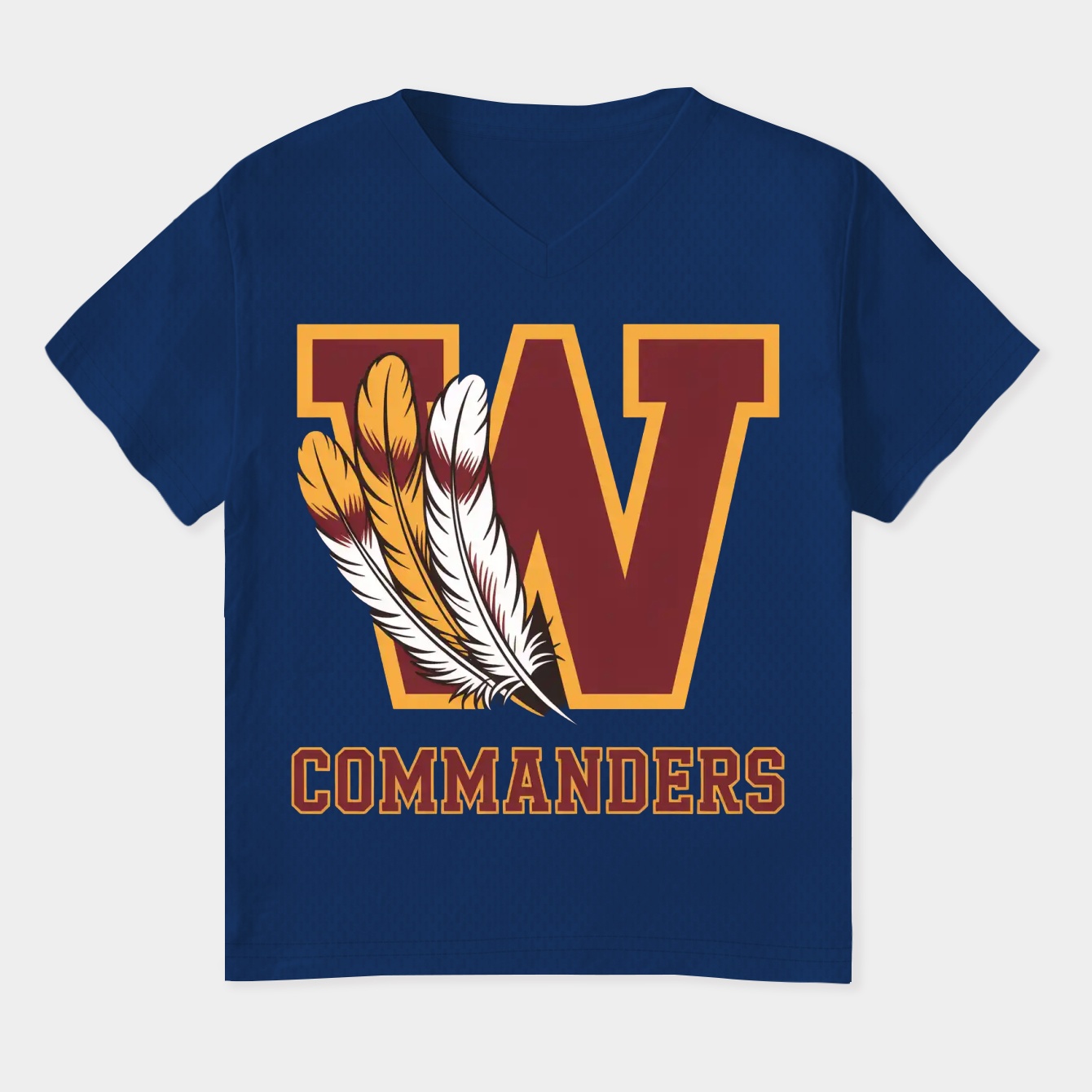 Feathers Washington Commanders Women's Plus Size V-Neck T-Shirt