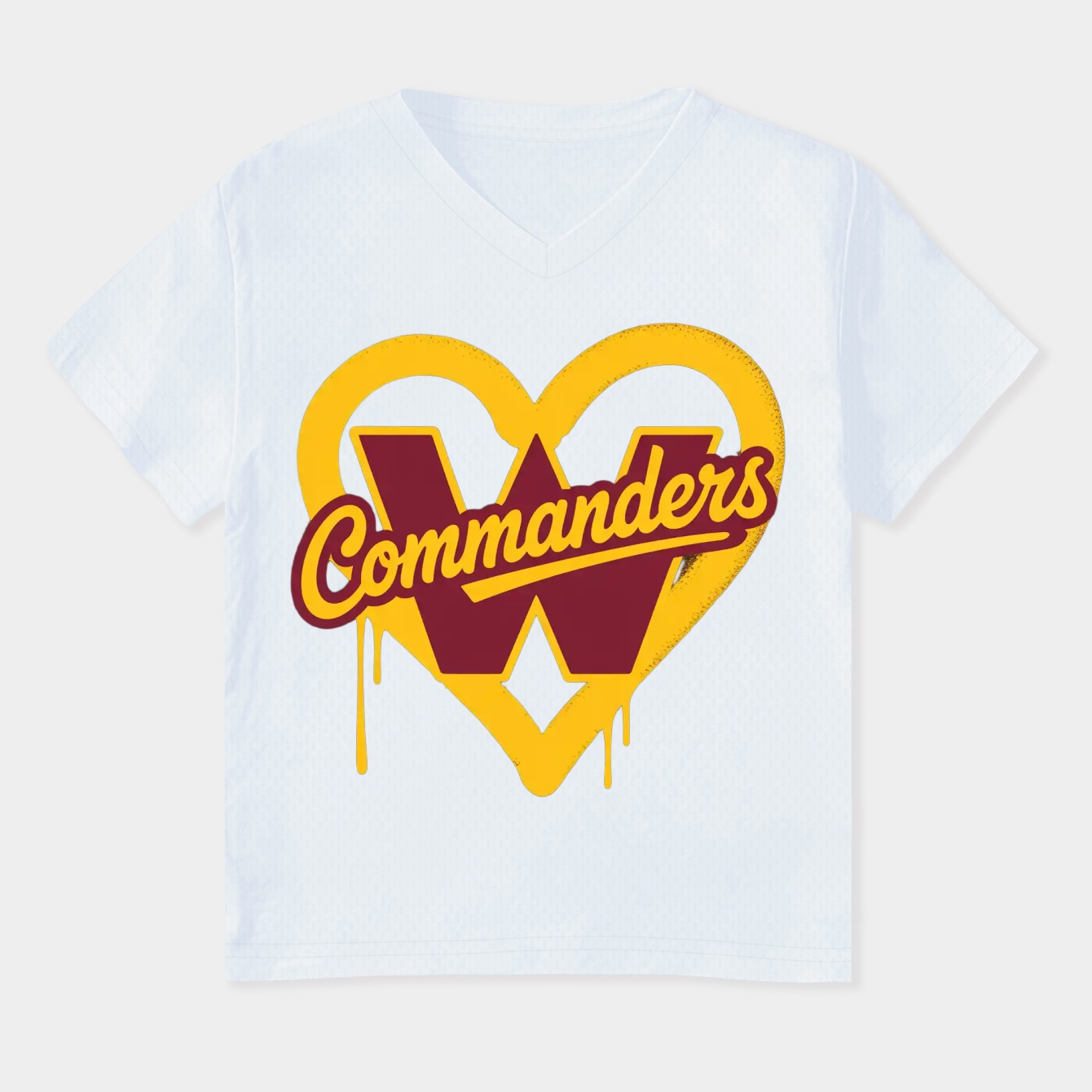 Washington Commanders Heart Logo Women's Plus Size V-Neck T-Shirt