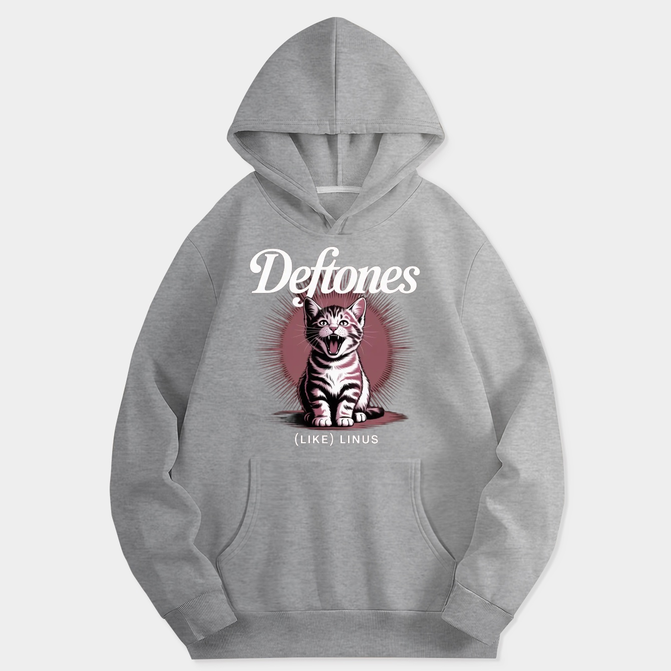 Cat with rays and band name