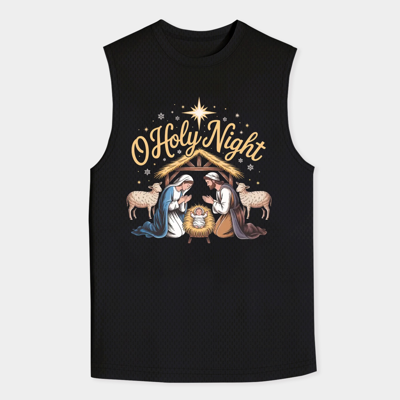 Oh Holy Night Nativity Scene Christmas Star Design For Faith-Based Families