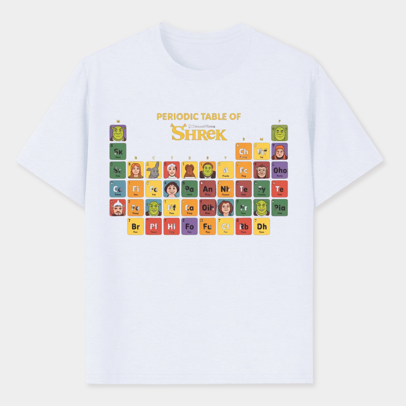 Shrek Periodic Table Of Shrek Characters Men's Performance Athletic T-Shirt