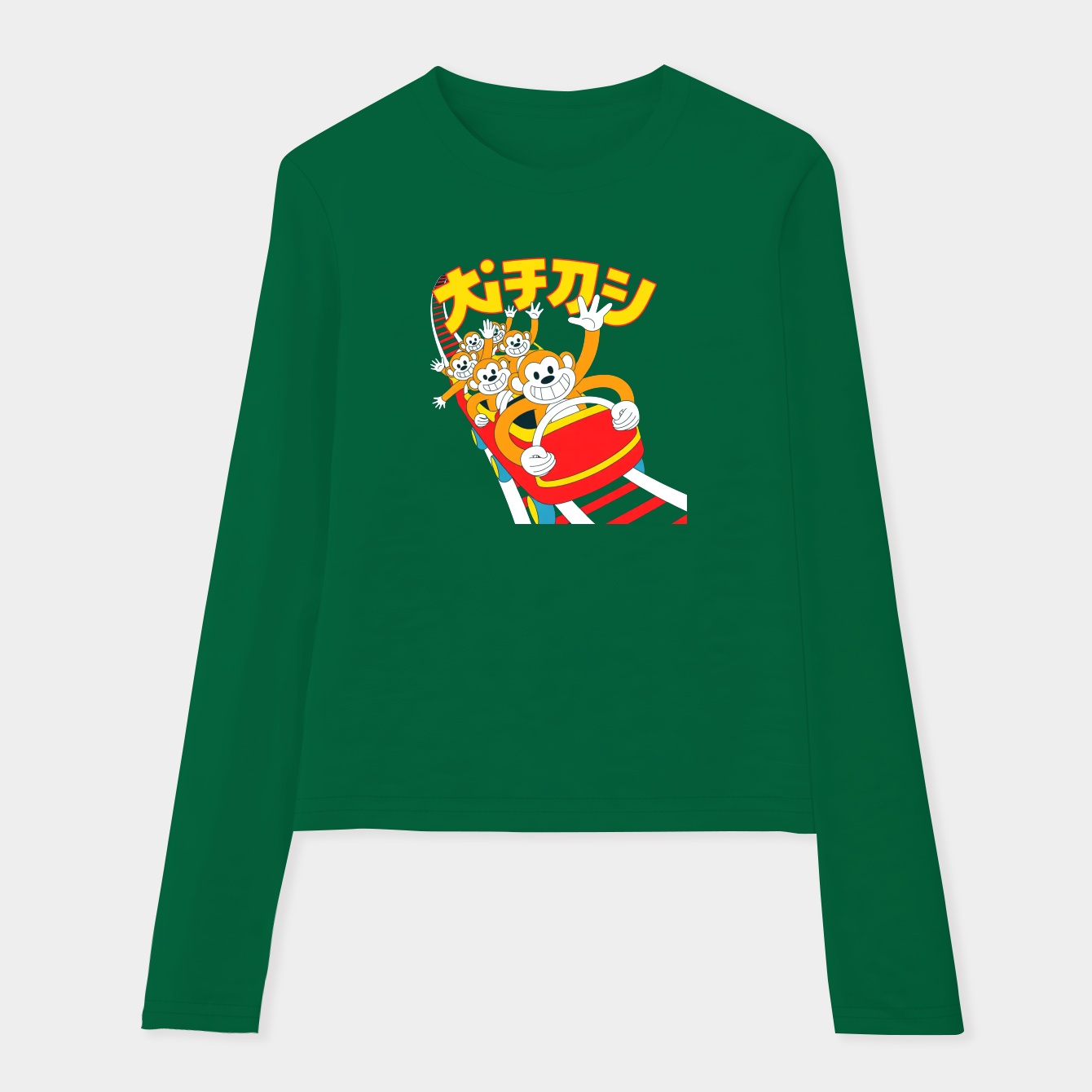 Monkey Ride Roller Coaster Fun Women's Soft Long Sleeve T-Shirt