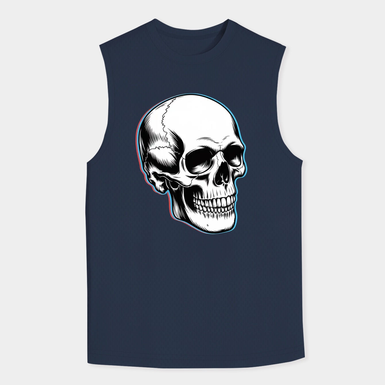 Grunge 3D Skull Men's Tank Top