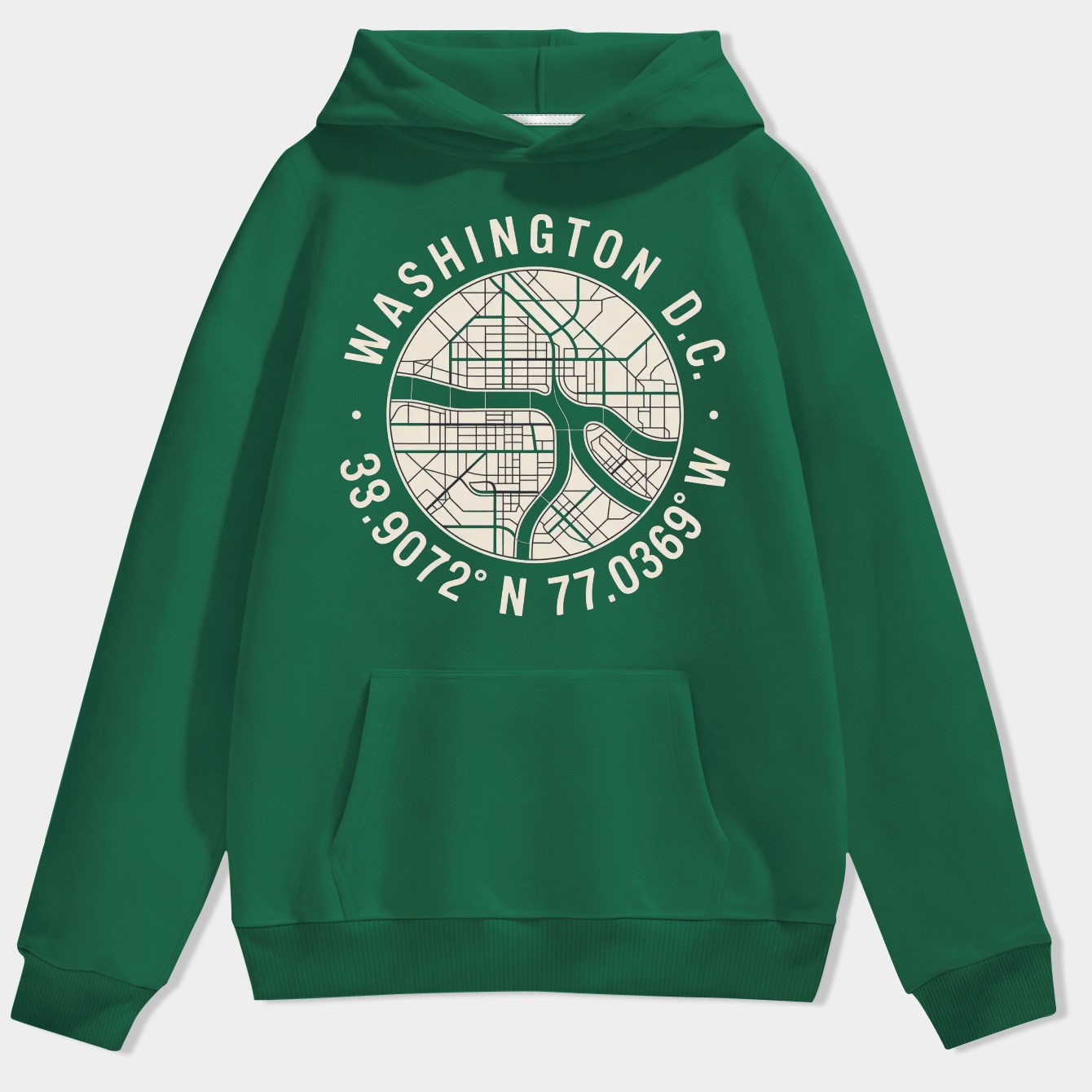 Washington, D.C. Map Coordinates Men's Hoodie