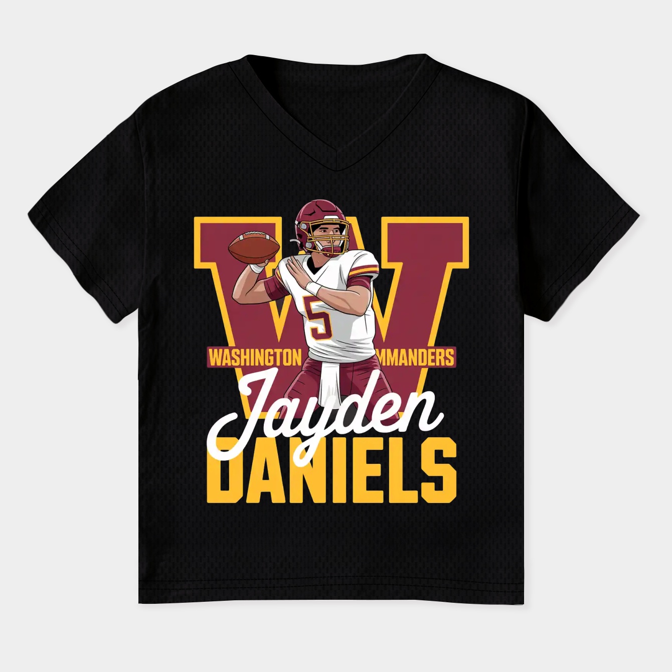 Jayden Daniels Washington Commanders Women's Plus Size V-Neck T-Shirt