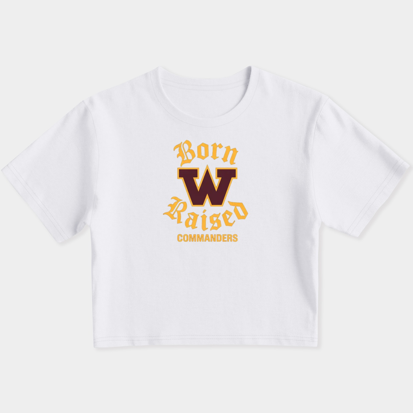 washington commanders born raised Women's Slim Fit Baby Tee