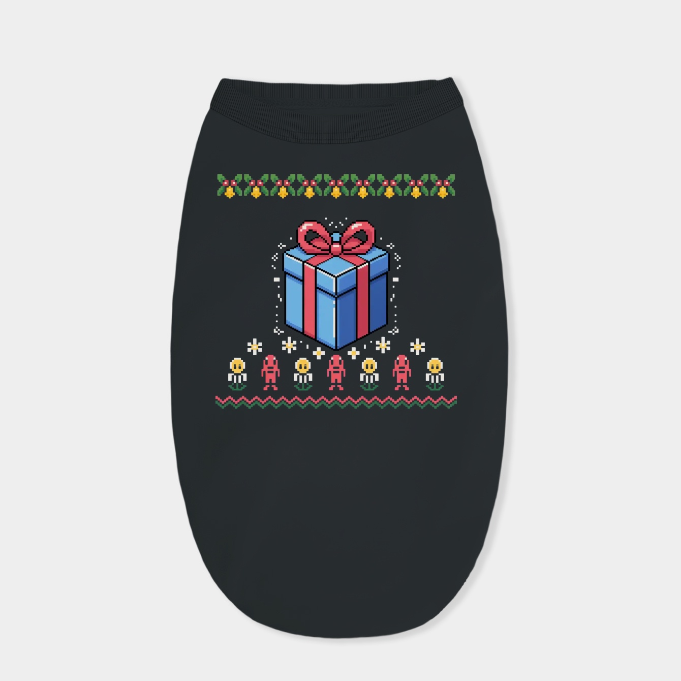 Ugly Cube Holiday Pixel Pattern Dog Shirt