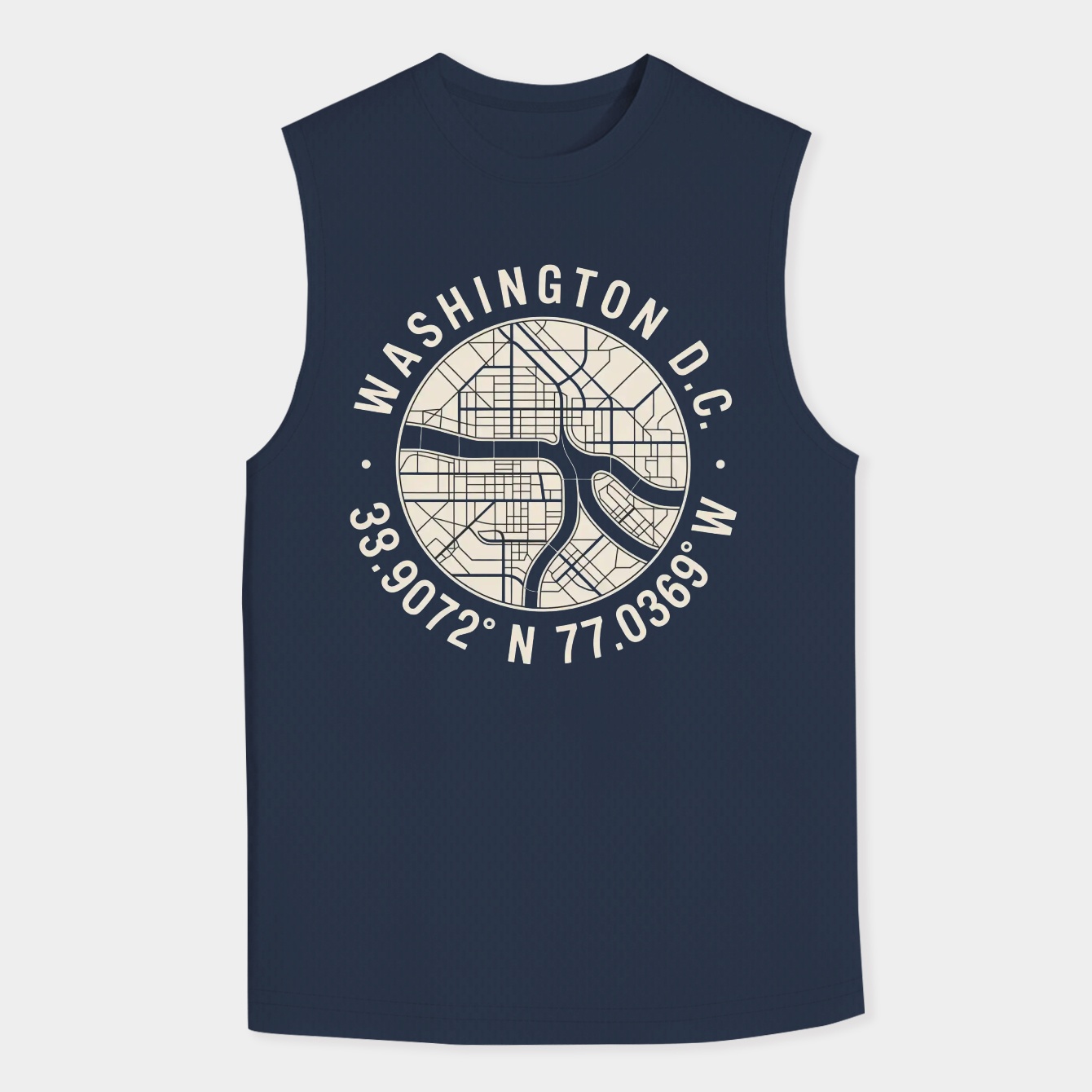 Washington, D.C. Map Coordinates Men's Big & Tall Tank Top