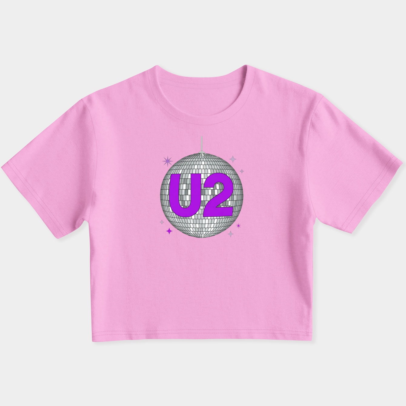 U2 Disco Ball Ultraviolet Women's Slim Fit Baby Tee