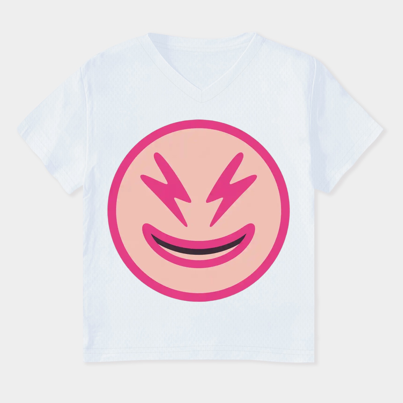 Lightning Bolt Happy Face Women's Plus Size V-Neck T-Shirt