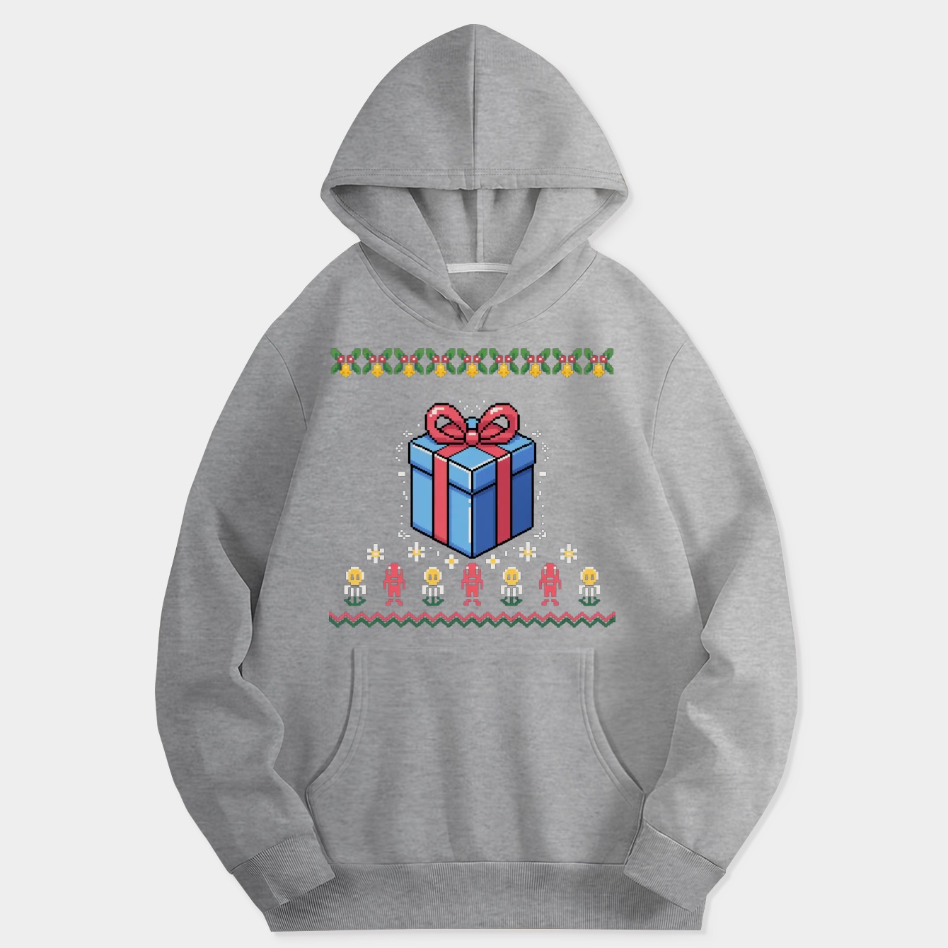 Ugly Cube Holiday Pixel Pattern Women's Hoodie