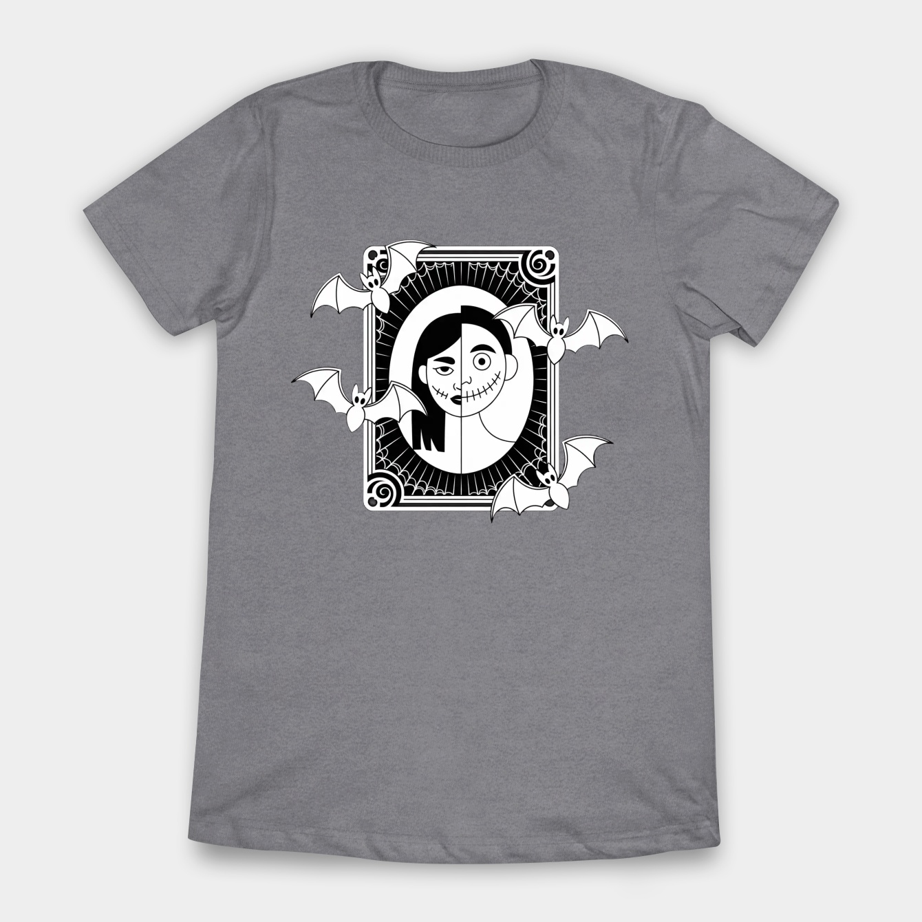 The Nightmare Before Christmas Jack & Sally Split Portrait Women's T-Shirt