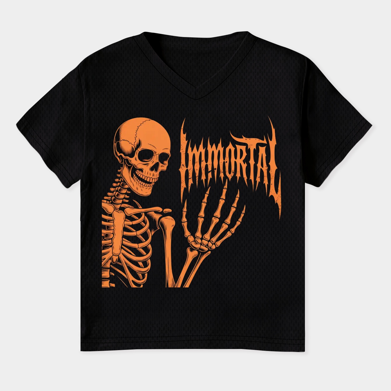 Immortal Skeleton Gothic Design Women's Plus Size V-Neck T-Shirt