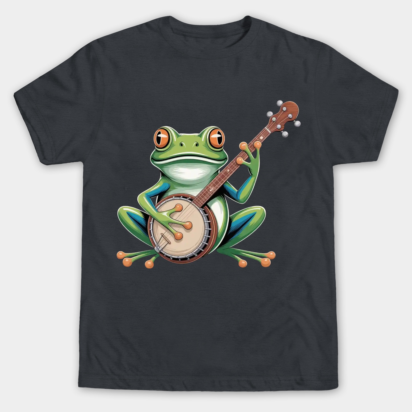 Frog playing banjo frog lover Men's Big & Tall T-shirt