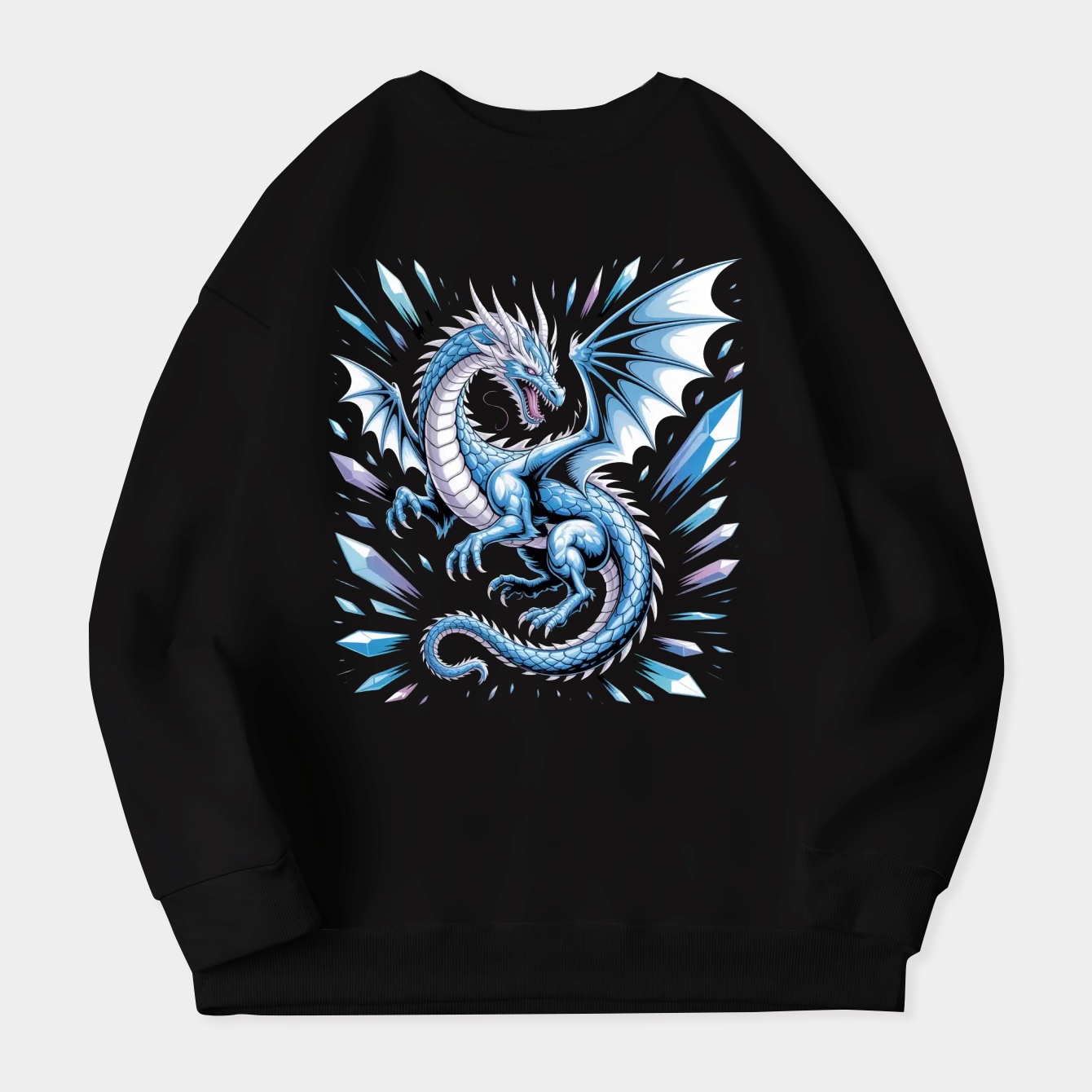blue eyes white dragon Women's Crewneck Sweatshirt