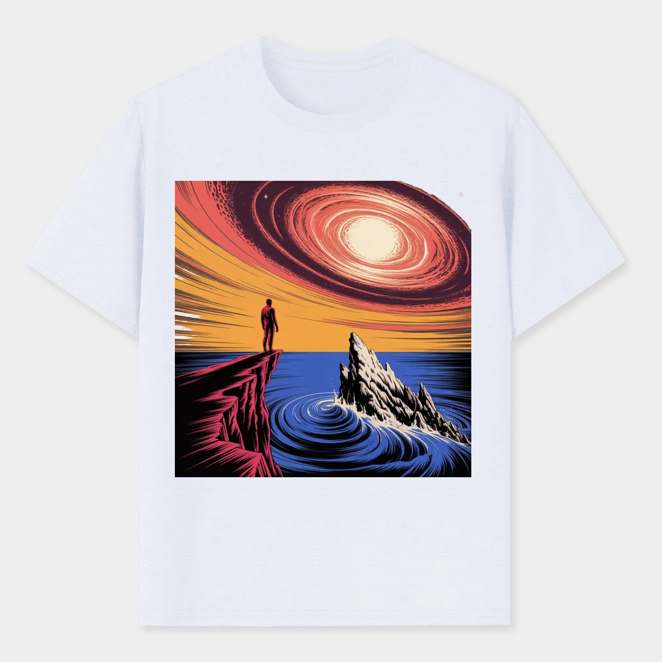 Facing the Sublime | Powerful Ocean Sunset Men's Performance Athletic T-Shirt