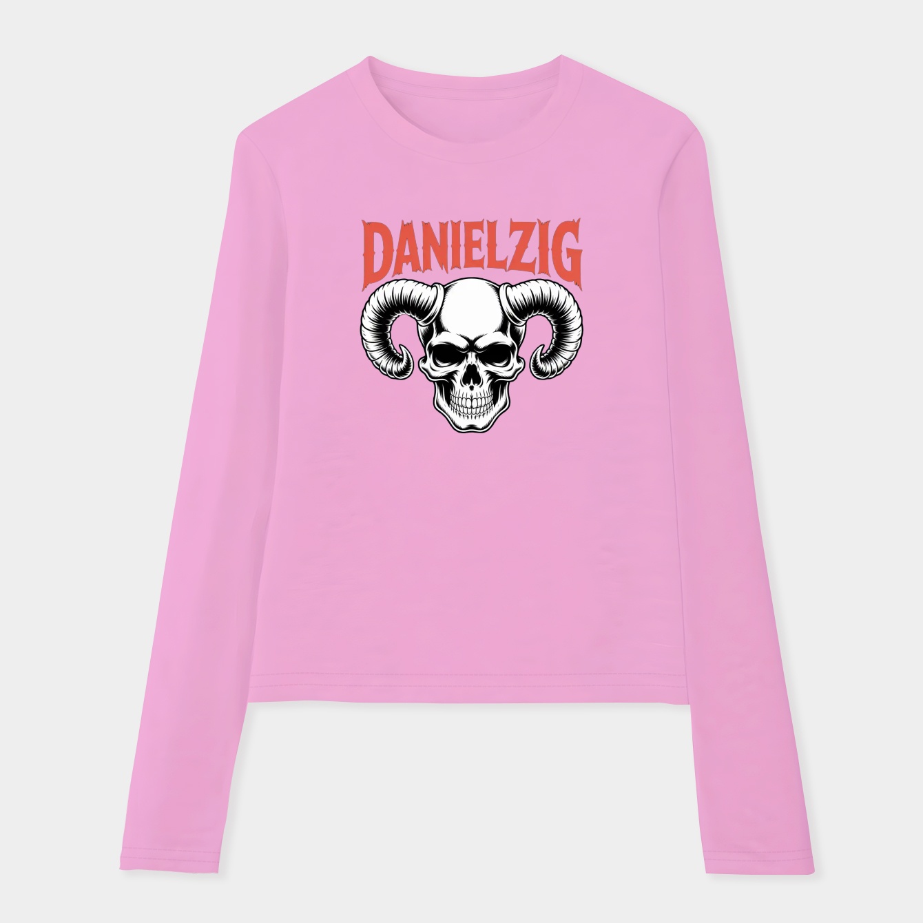 Danielzig Skull Horns Design Women's Soft Long Sleeve T-Shirt