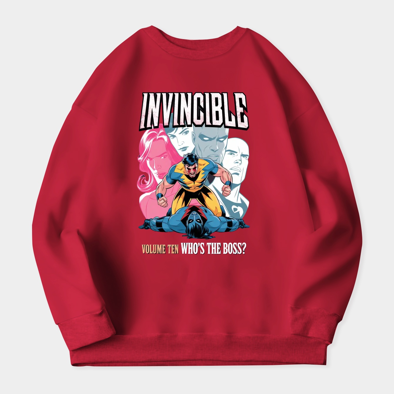 invincible poster Women's Crewneck Sweatshirt