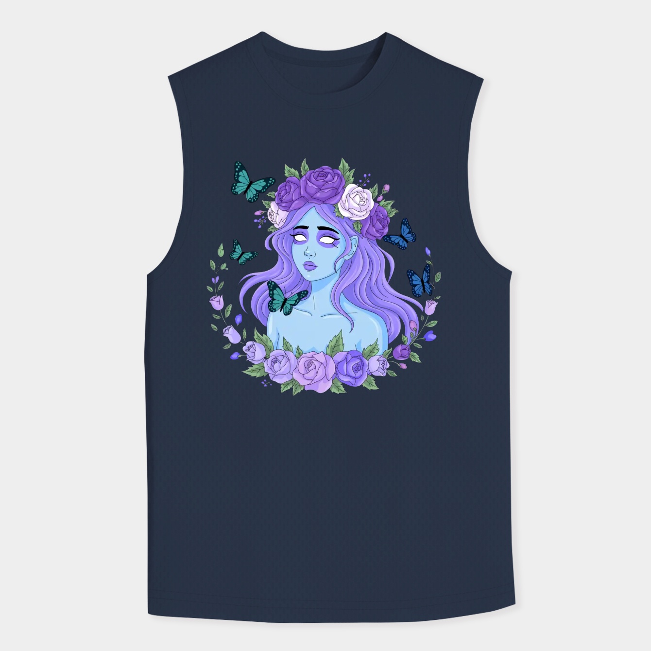 Corpse Bride with Butterflies Men's Big & Tall Tank Top