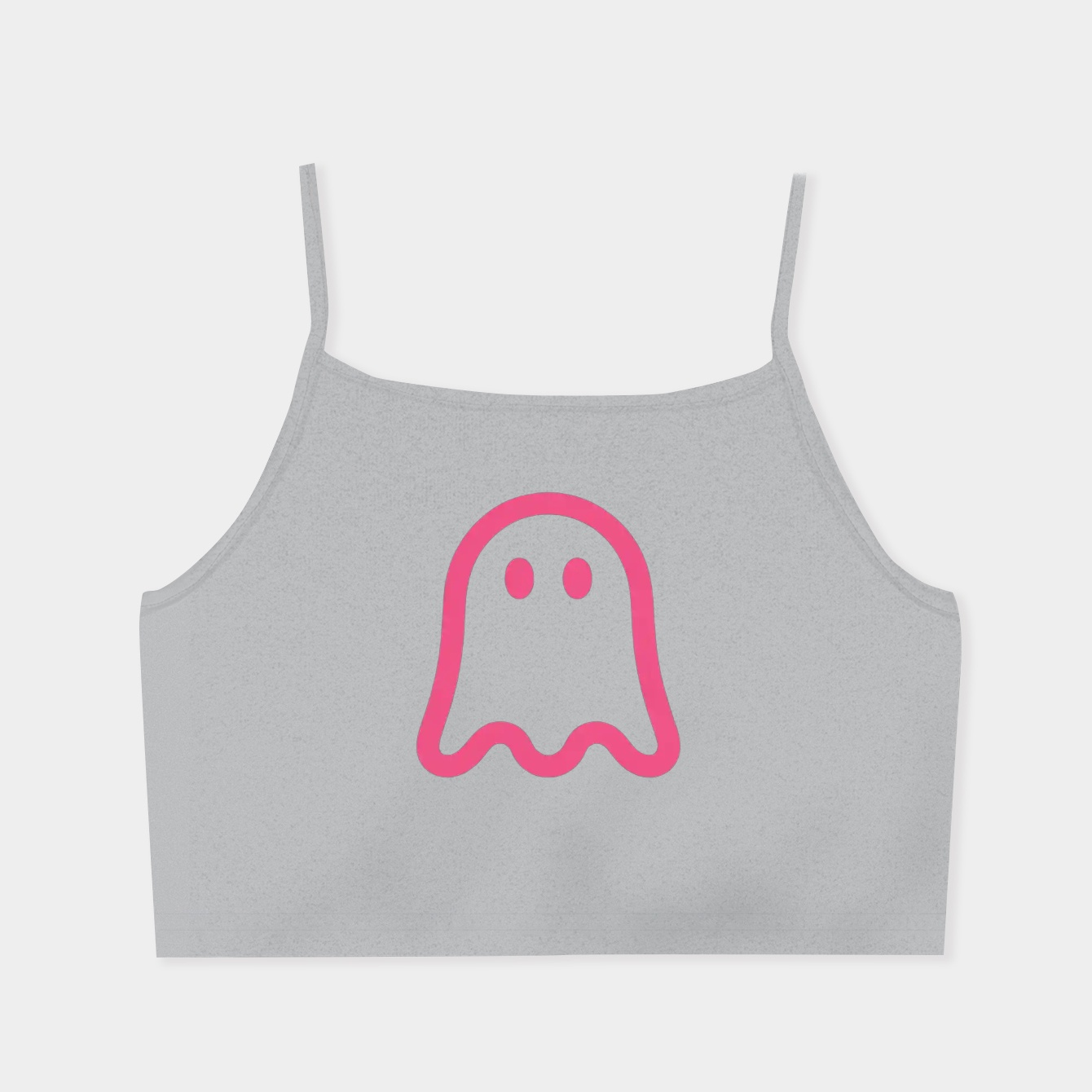 Pink Opaque Ghost Tattoo Women's  Spaghetti Strap Tank Top