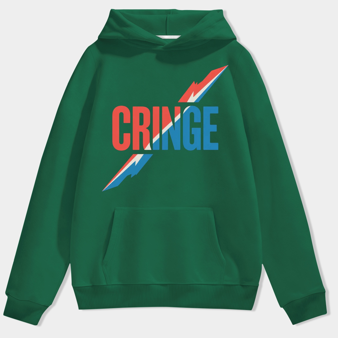 CRINGE Split Color Design Men's Hoodie