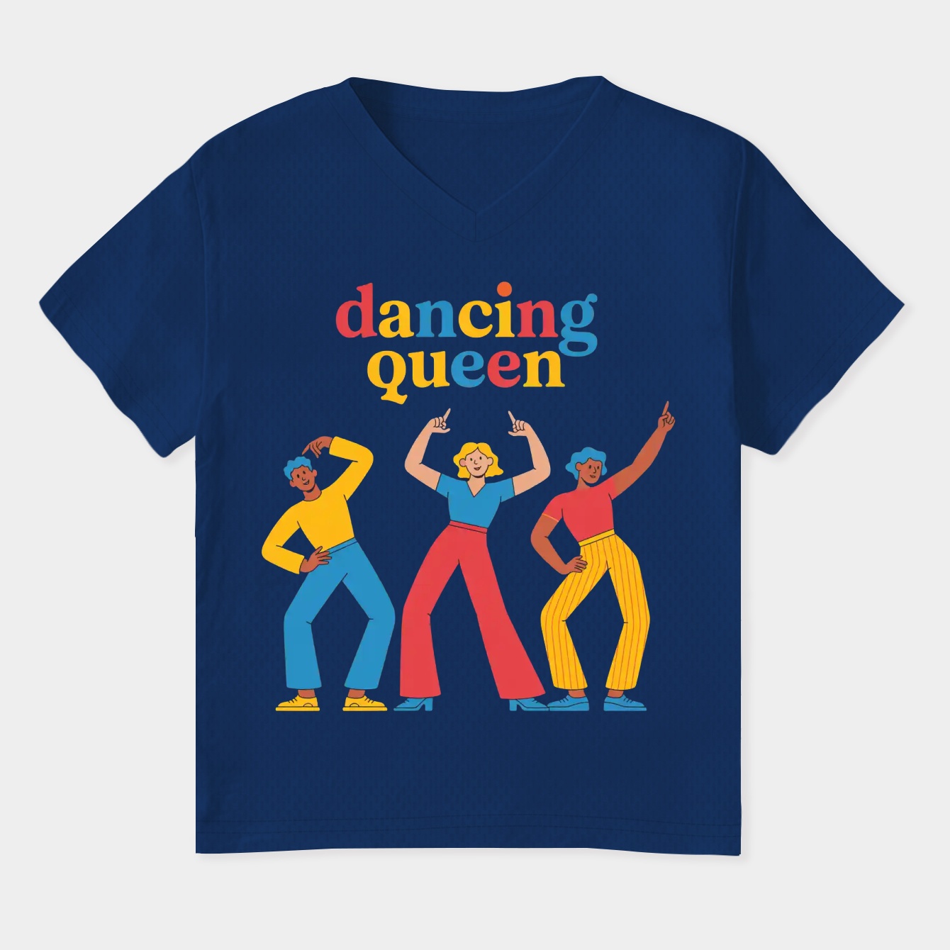 Groovy Dancing Queen Women's Plus Size V-Neck T-Shirt