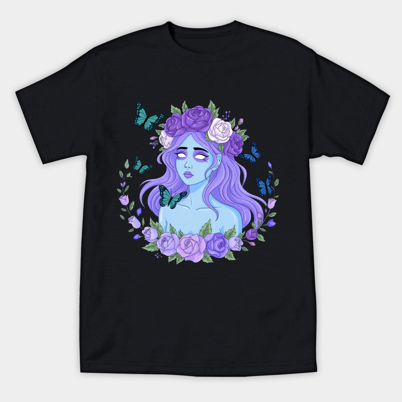 Corpse Bride with Butterflies Women's Athletic Performance T-Shirt