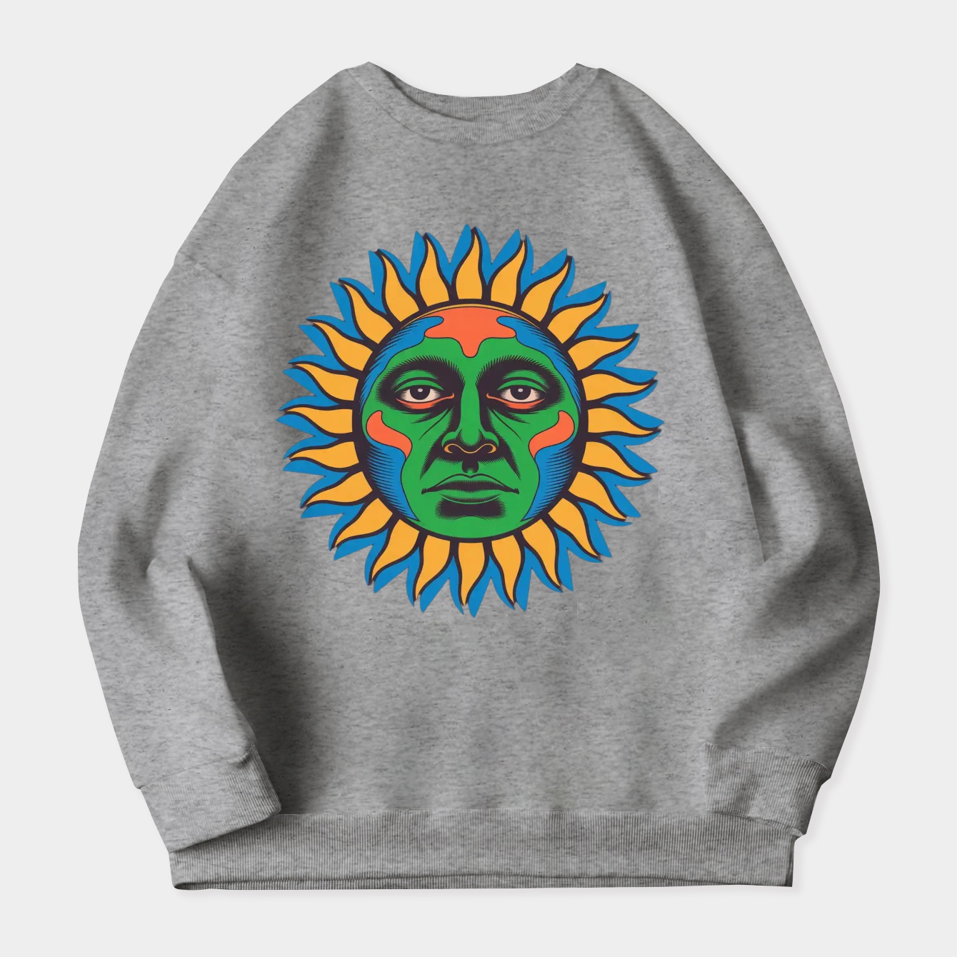 sublime psychedelic sun face Women's Plus Size Sweatshirt