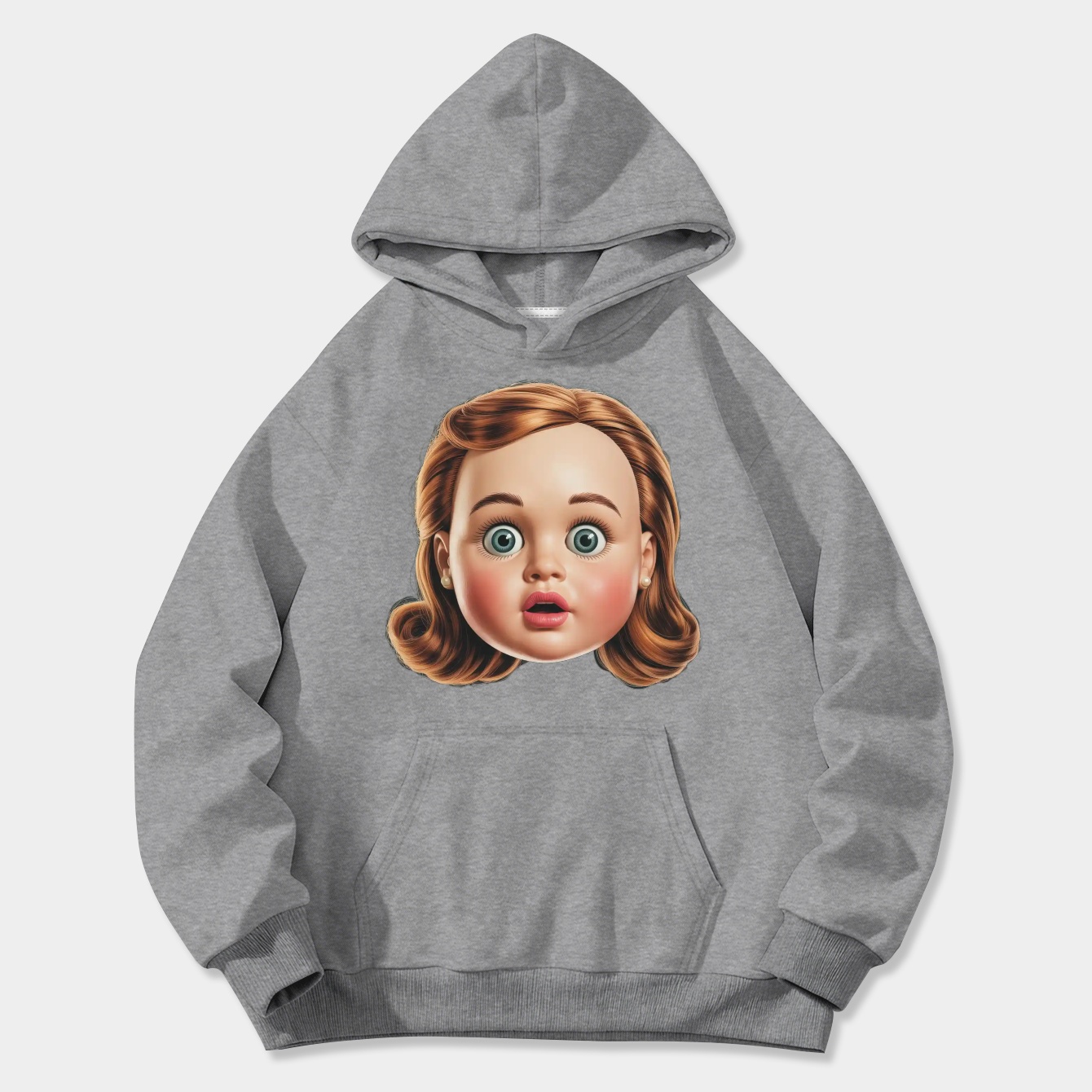 Funny Disgusting Doll face Meme Women's Plus Size Hoodie