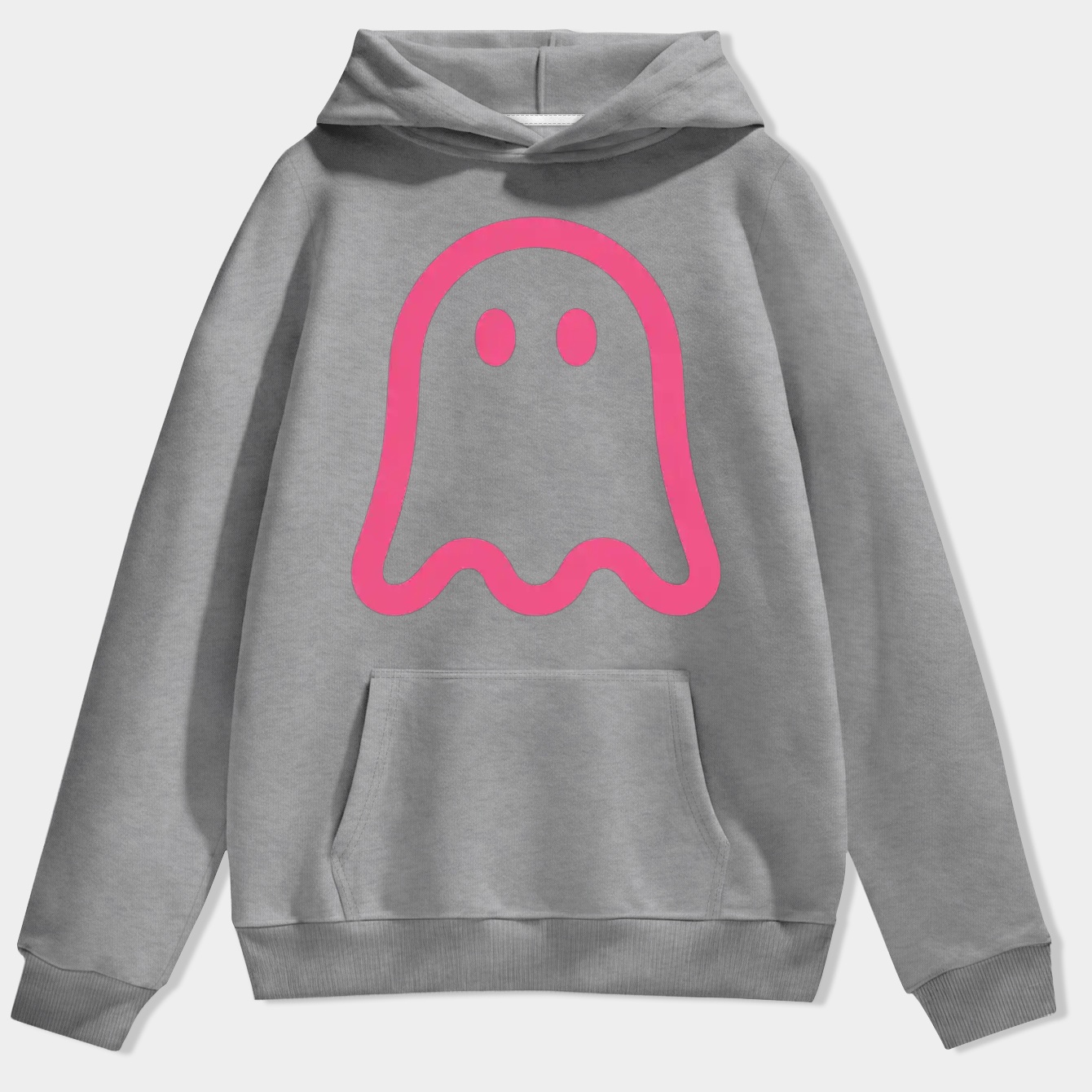 Pink Opaque Ghost Tattoo Men's Hoodie
