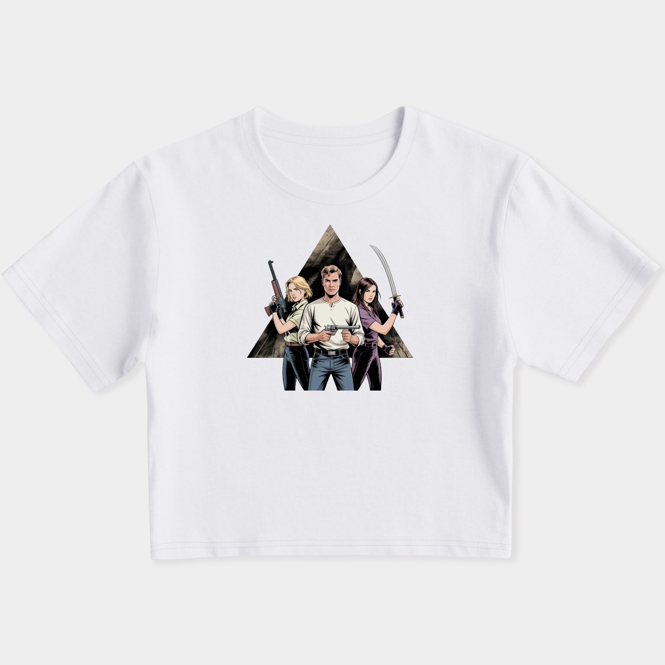 Walking Dead Trinity Women's Slim Fit Baby Tee