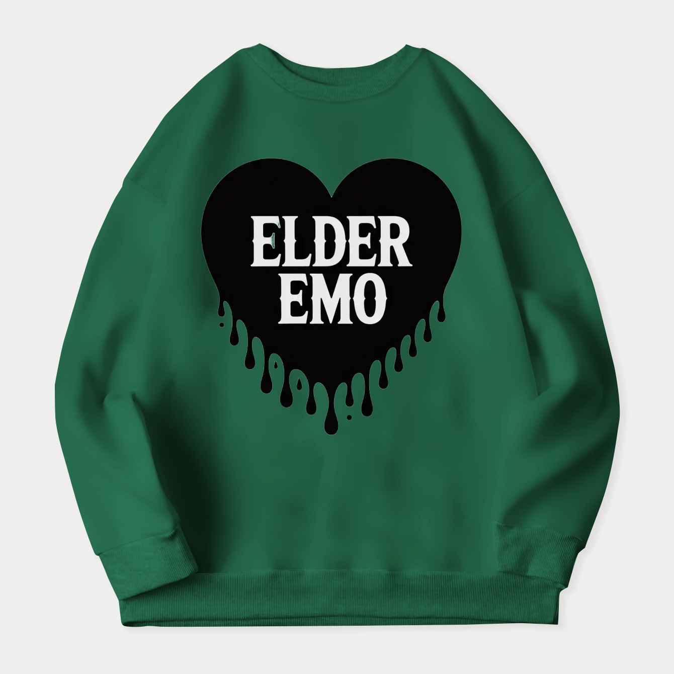 Elder Emo Heart Drip Women's Plus Size Sweatshirt