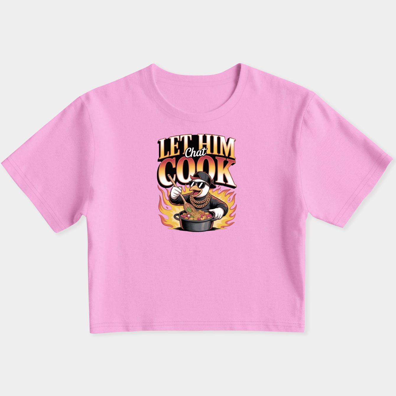 Let Him Cook Chat Women's Slim Fit Baby Tee
