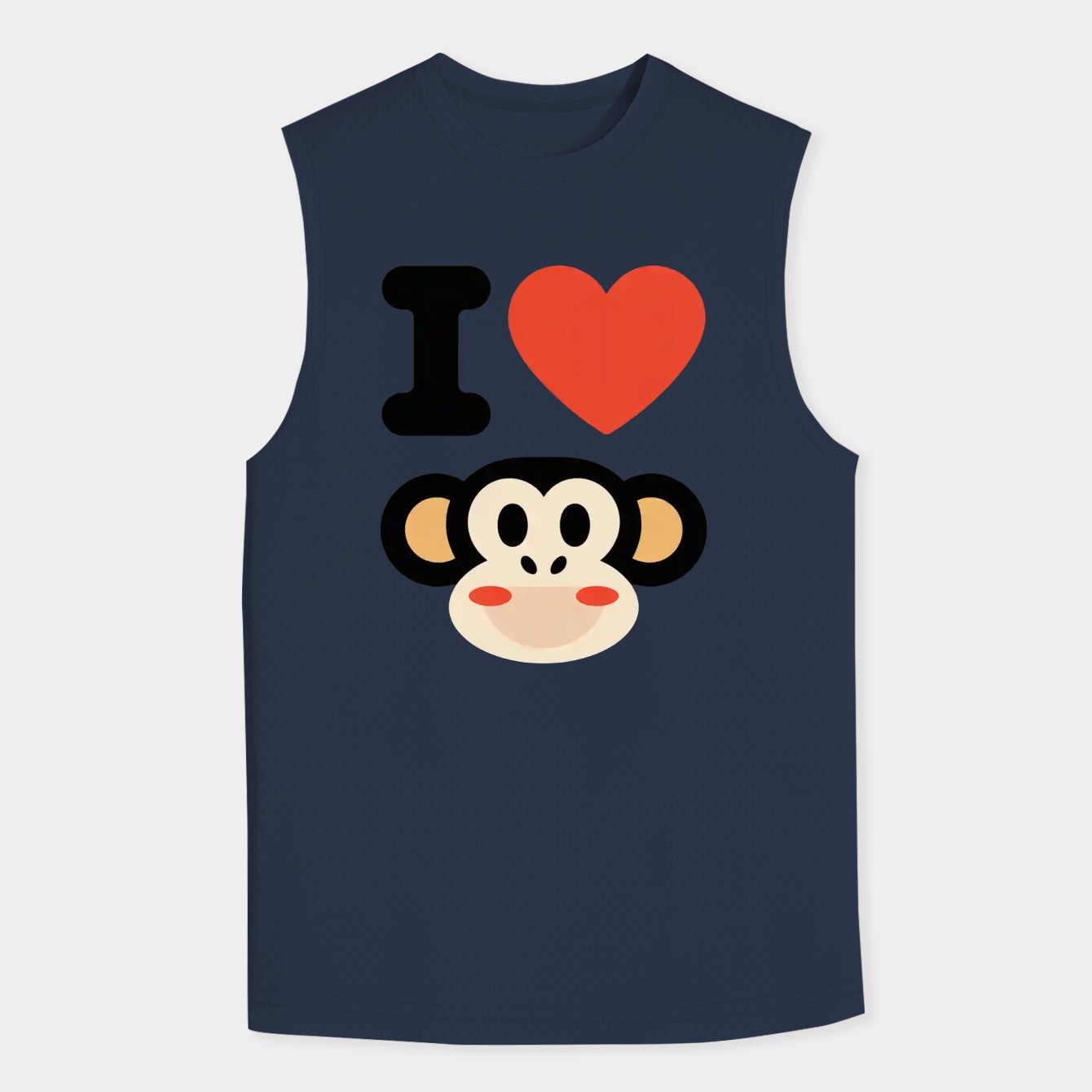 I Heart Monkey Men's Big & Tall Tank Top