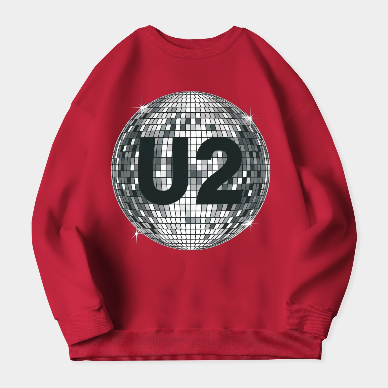U2 Disco Ball Monochromatic Women's Plus Size Sweatshirt