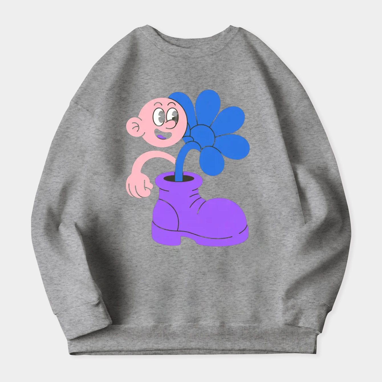 Moo Deng Boot Character Women's Crewneck Sweatshirt