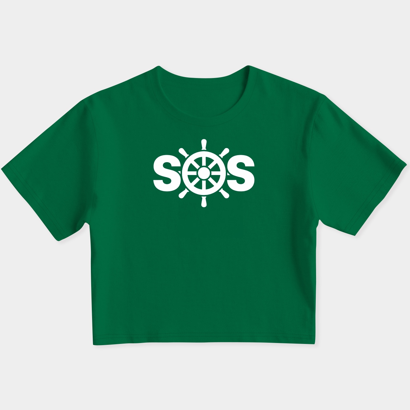SOS (blue) Women's Slim Fit Baby Tee