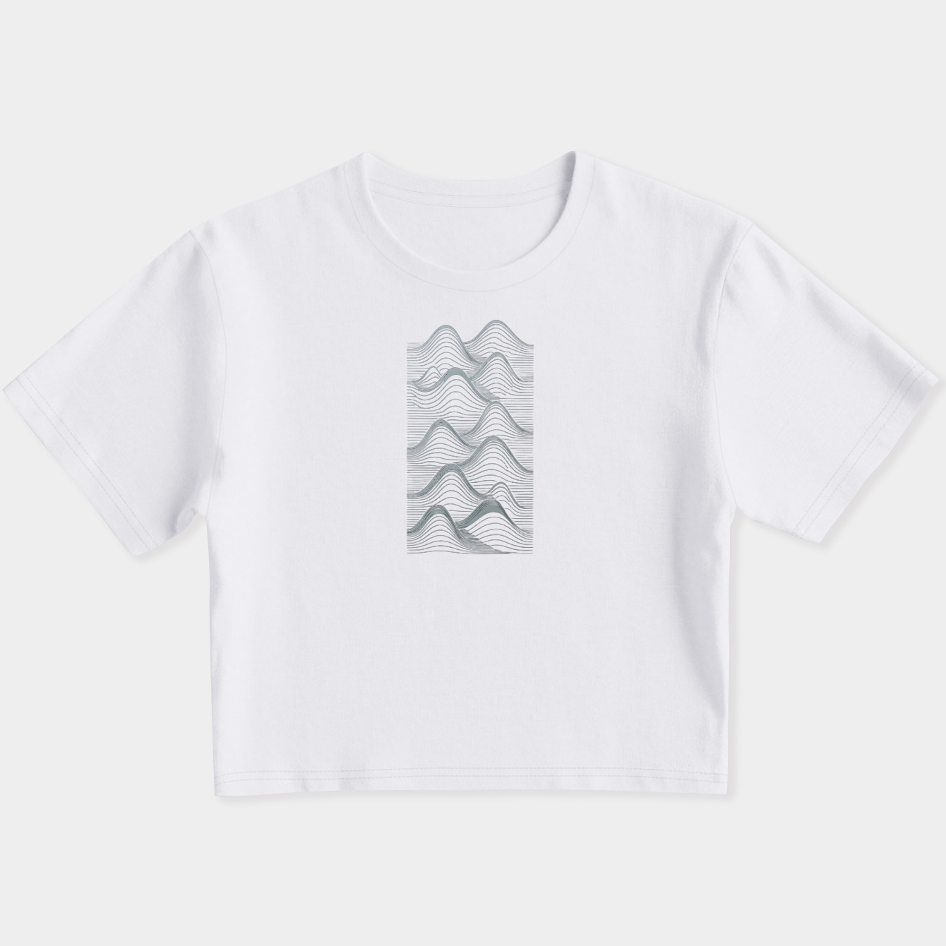 Silver Unknown Pleasures Women's Slim Fit Baby Tee