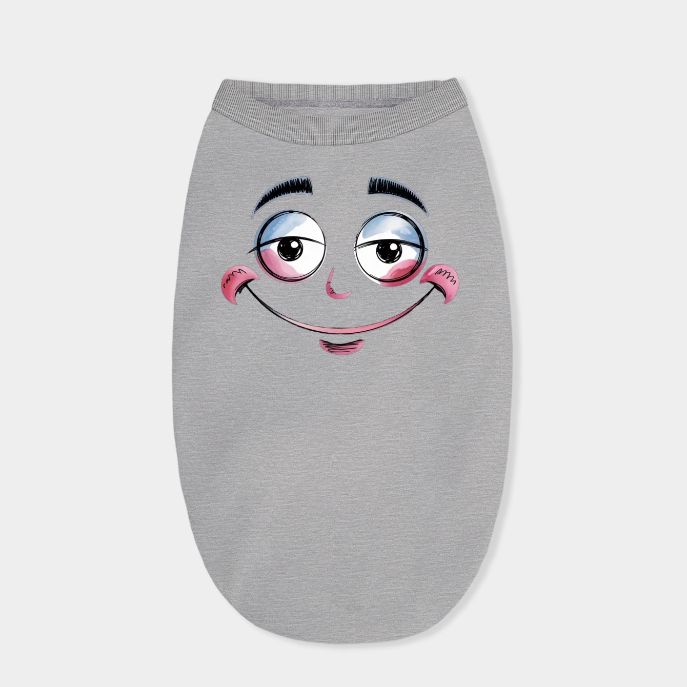 Sketch watercolor cartoon smile face