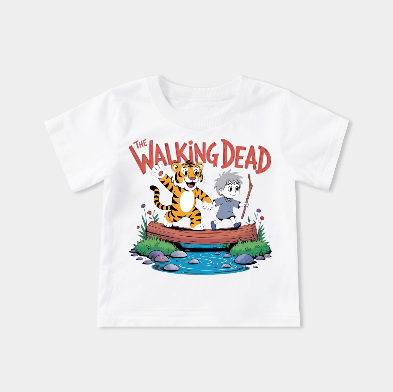 Calvin and Hobbes The Walking Dead in Color Youth Classic T-Shirt