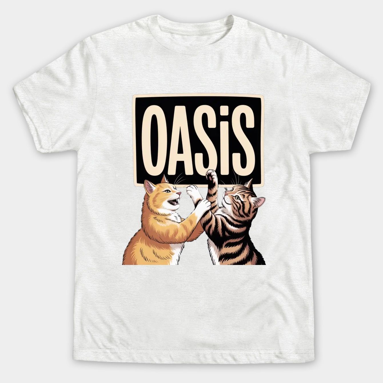 Oasis Cats Fighting Men's Big & Tall T-shirt