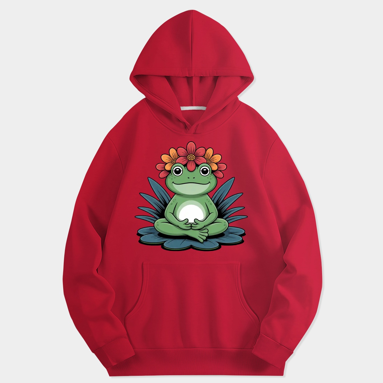 Cool Flower-Crowned Frog Butt Women's Hoodie