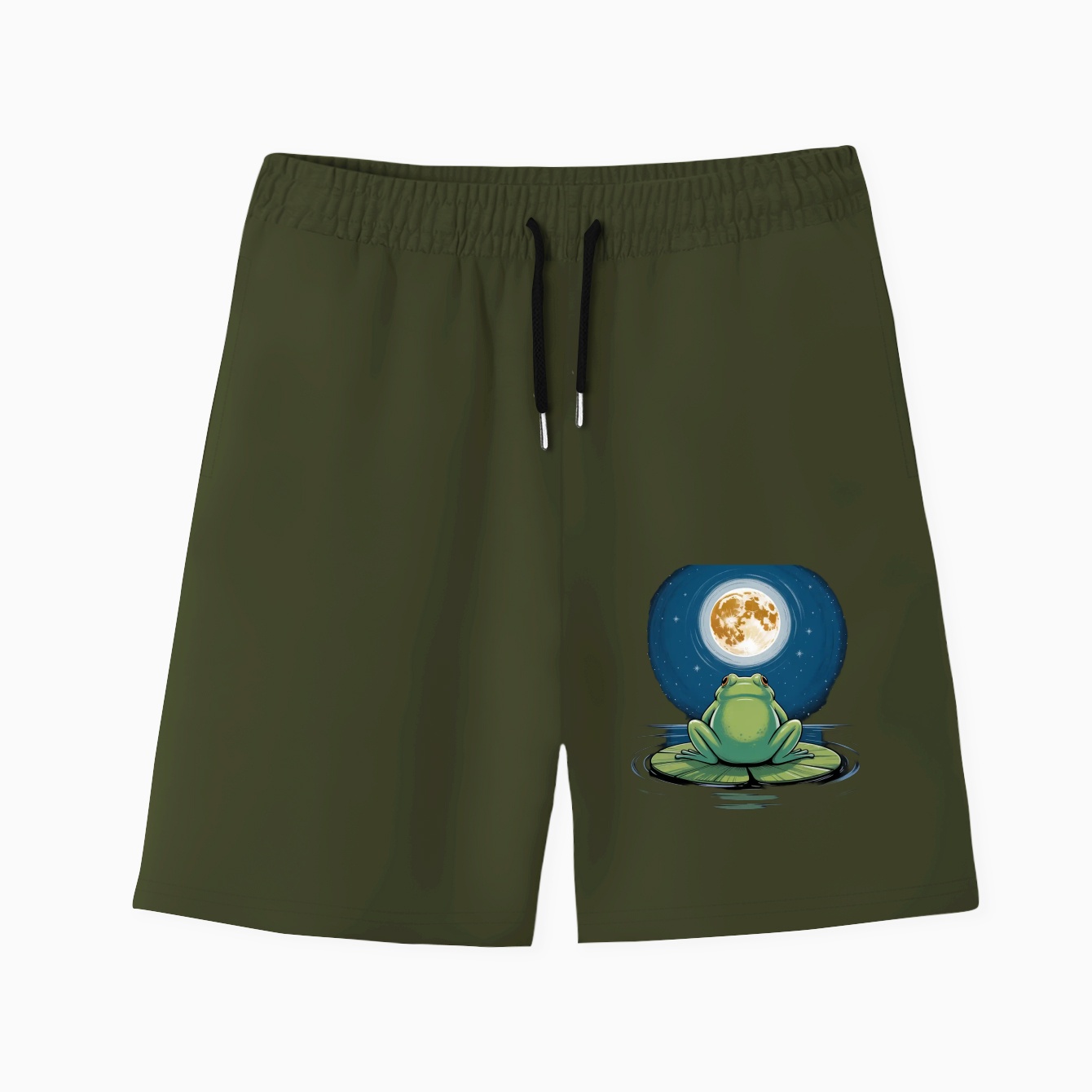 Frog Butt Under the Moon Men's Quick-Dry Athletic Shorts