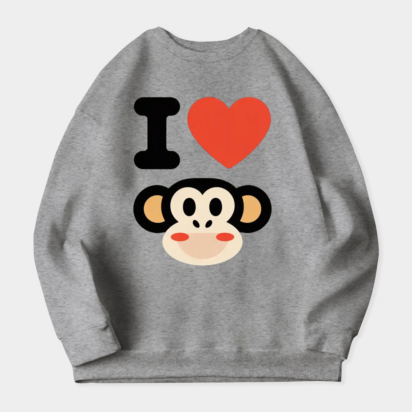 I Heart Monkey Women's Crewneck Sweatshirt