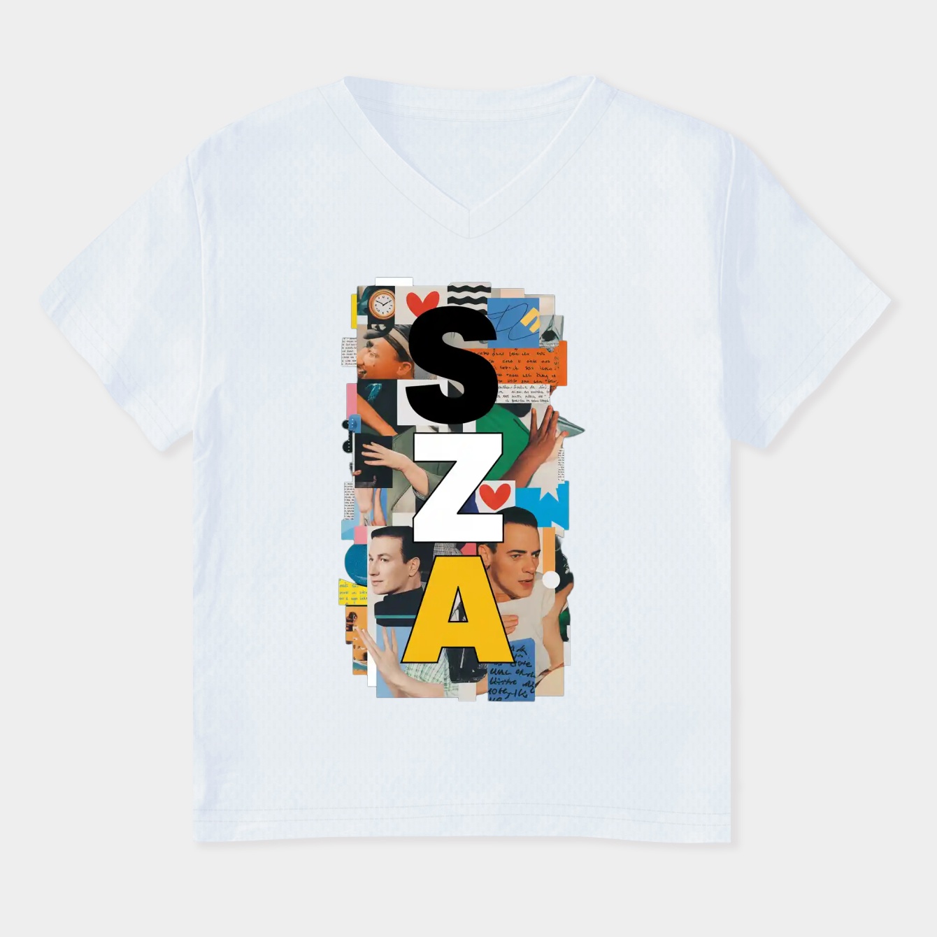 SZA Collage Graphic Design Women's Plus Size V-Neck T-Shirt