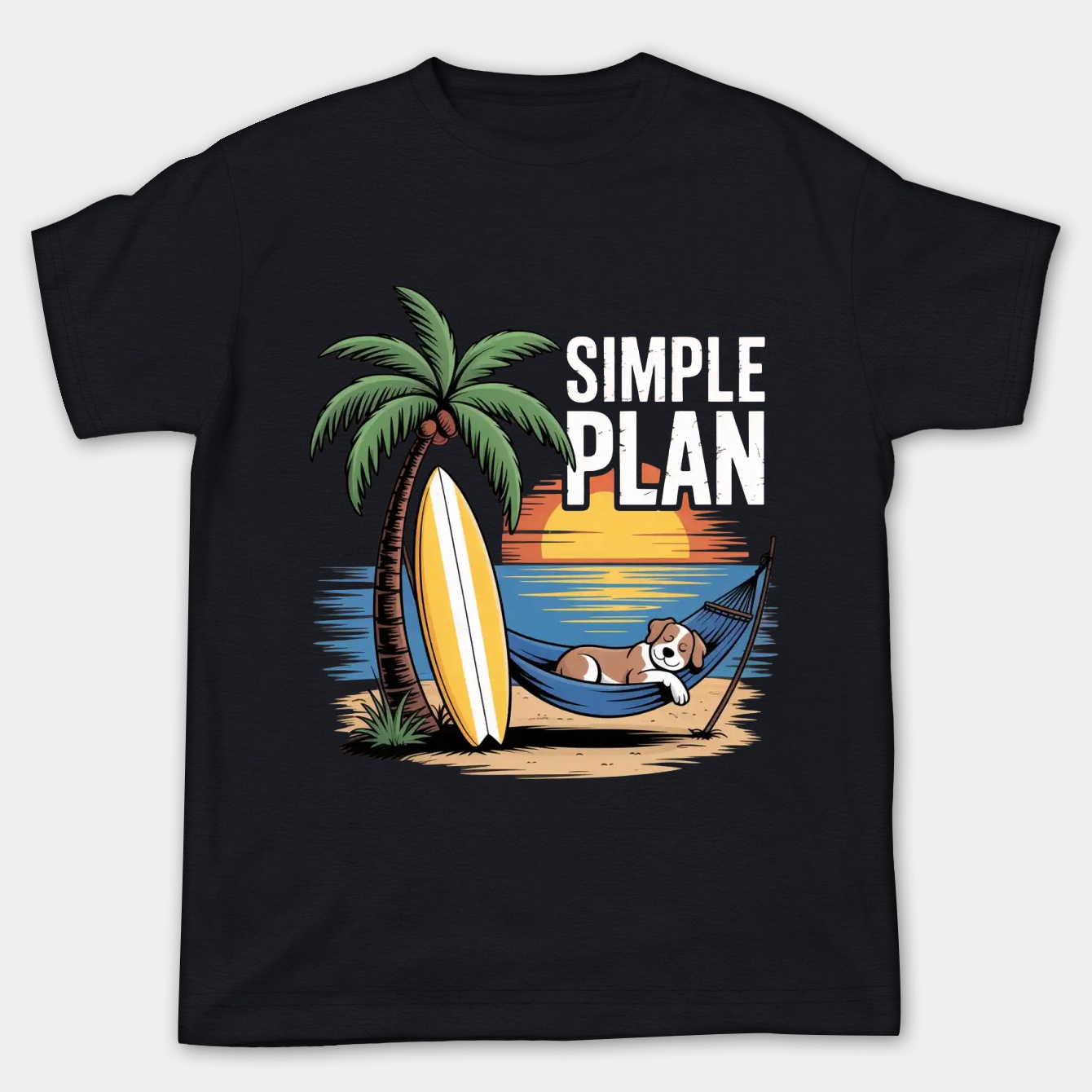 Simple Plan Dog Beach Scene Women's Plus Size T-shirt
